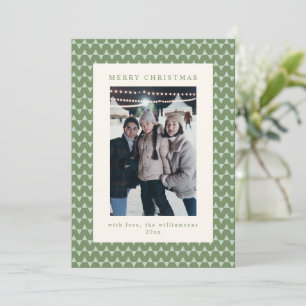 Moderne saliegroene driehoek Kerst foto brief Feestdagenkaart