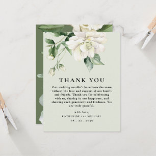 Moderne Saliegroene Eucalyptus Dankjewel Huwelijk Kaart