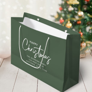 Moderne Saliegroene Kerstmis Groot Cadeauzakje
