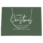 Moderne saliegroene Kerstmis Groot Cadeauzakje (Voorkant)