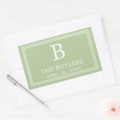 Moderne saliegroene rechthoekige sticker (Envelop)