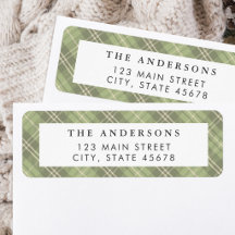 Moderne saliegroene ruit retouradres