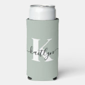 Moderne saliegroene script monogram (Seltzer Voorkant)