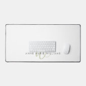 Moderne Saliegroene Script Monogram Bureaumat (Keyboard & Muis)