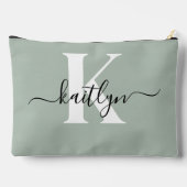 Moderne saliegroene script monogram etui (Achterkant)