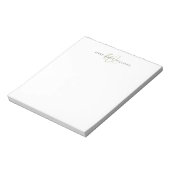 Moderne Saliegroene Script Monogram Notitieblok (Gedraaid)