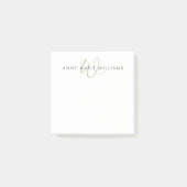 Moderne Saliegroene Script Monogram Post-it® Notes (Voorkant)