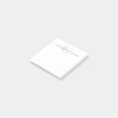 Moderne Saliegroene Script Monogram Post-it® Notes (Schuin)