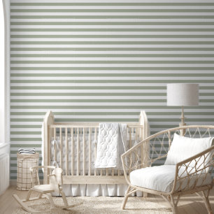Moderne saliegroene strepen behang