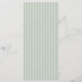 Moderne Saliegroene Strepen Bruiloft Menu (Achterkant)
