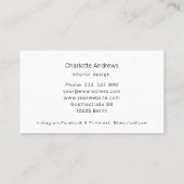Moderne, salon, minimaliste, carte de visite aquar (Dos)