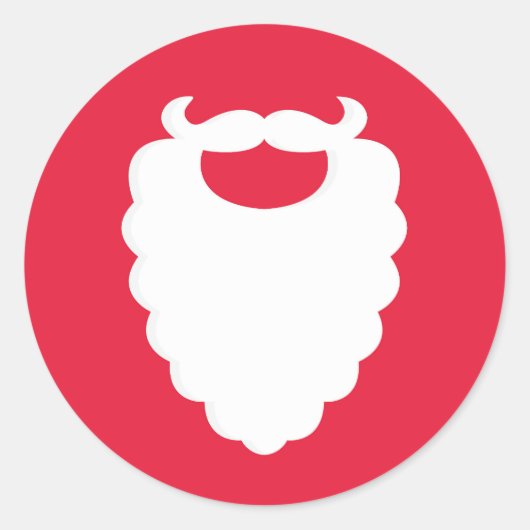 Moderne Santa Baard Kerstmis Ronde Sticker (Voorkant)