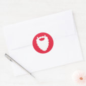 Moderne Santa Baard Kerstmis Ronde Sticker (Envelop)