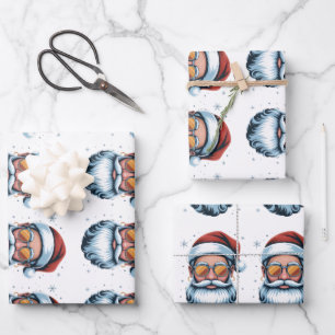Moderne Santa Claus vector kunst met zonnebril , Inpakpapier Vel