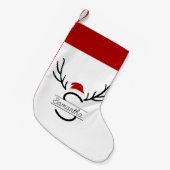 Moderne Santa Monogram Antler Kerstmis Aangepaste  Kleine Kerstsok (Voorkant (Hangend))