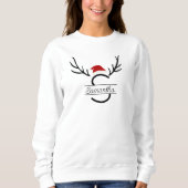 Moderne Santa Monogram Antler Kerstmis Aangepaste  Trui (Voorkant)