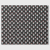 Moderne Santa Silhouette Black Christmas Cadeaupapier (Vlak)