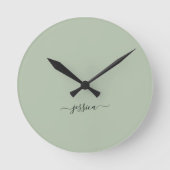 moderne sauge vert nom de script grand horloge (Recto)