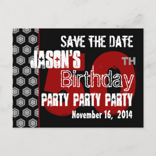 Moderne Save the Date 50th Verjaardagsfeest R203 Aankondigingskaart