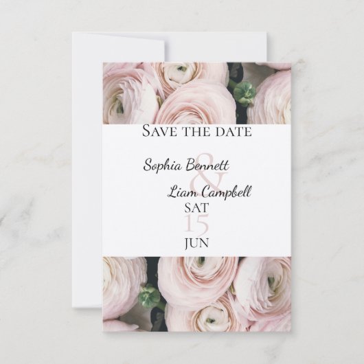 Moderne Save The Date Blush roze Plat Kaart (Voorkant)