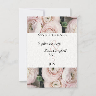 Moderne Save The Date Blush roze Platte Kaart