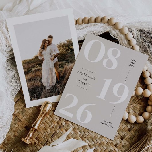 Moderne Save the Date Foto Aankondigingskaart