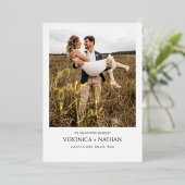 Moderne Save The Date Foto Bruiloft | Echt Goud Folie Uitnodiging (Staand Voorkant)