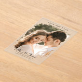 Moderne Save the Date Foto Chic bruiloft Acryl Uitnodigingen (Laagn)