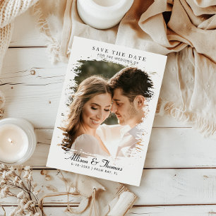 Moderne Save the Date Foto Chic bruiloft Kaart