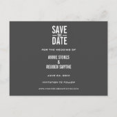 Moderne Save the Date  Foto Typografisch Briefkaart (Achterkant)