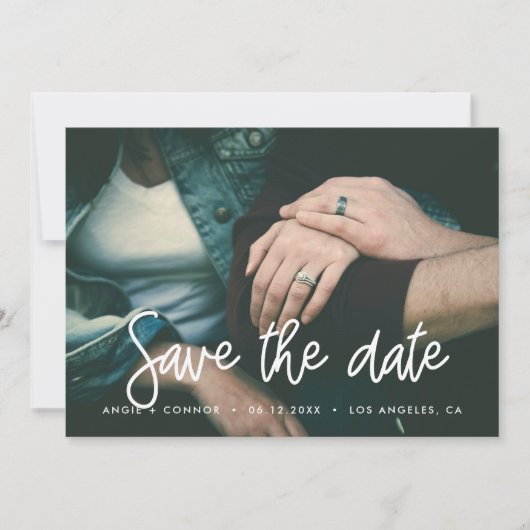 Moderne Save the date fotokaart (Voorkant)