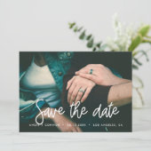 Moderne Save the date fotokaart (Staand voorkant)