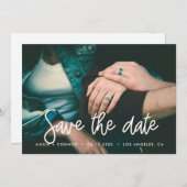 Moderne Save the date fotokaart (Voorkant / Achterkant)
