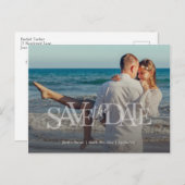Moderne Save the Date Full-photo Overlay Wedding Briefkaart (Voorkant / Achterkant)