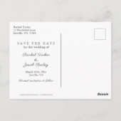 Moderne Save the Date Full-photo Overlay Wedding Briefkaart (Achterkant)