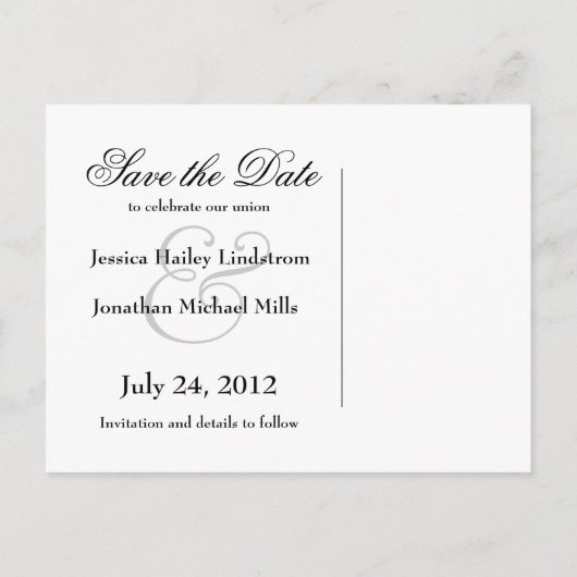 Moderne Save the Date Gele Zonnebloem Aankondigingskaart (Achterkant)