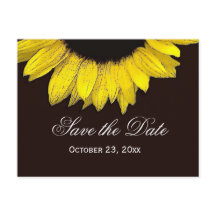 Moderne Save the Date Gele Zonnebloem