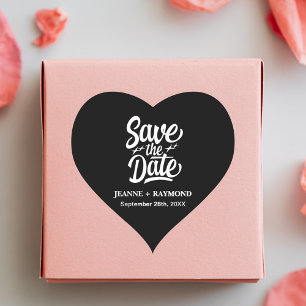 Moderne Save The Date Huwelijksaankondiging op Maa Hart Sticker