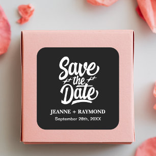 Moderne Save The Date Huwelijksaankondiging op Maa Vierkante Sticker
