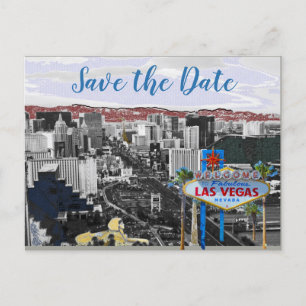 Moderne Save the Date Las Vegas Wedding Aankondigingskaart