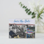 Moderne Save the Date Las Vegas Wedding Aankondigingskaart (Staand voorkant)
