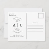 Moderne Save the Date Monogram Foto Collage Eenvou Kaart (Achterkant)