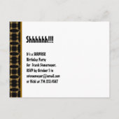Moderne Save the Date Surprise 50e goud en zwart Aankondigingskaart (Achterkant)