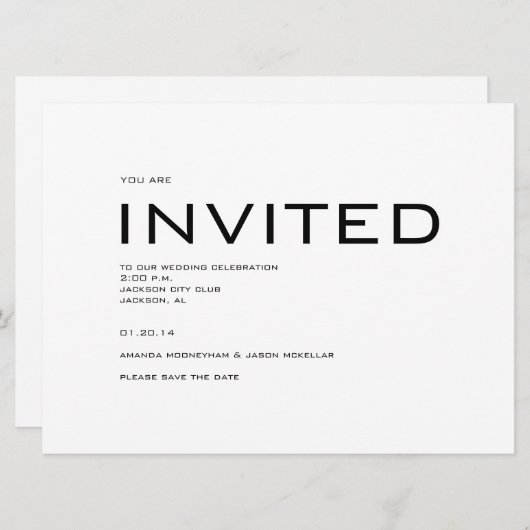 Moderne Save the Date uitnodiging (Voorkant / Achterkant)