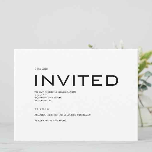 Moderne 'Save the Date'-uitnodiging Kaart (Staand voorkant)