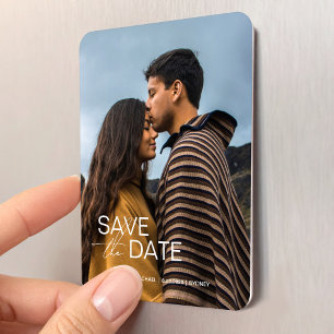 Moderne Save the Dates Huwelijksuitnodiging Sjablo Magneet