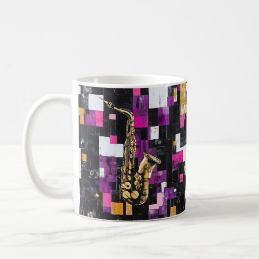 Moderne saxofoon koffiemok (Links)