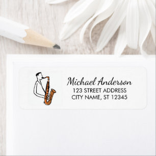 Moderne Saxofoon Muziek Liefhebber Retouradres     Etiket