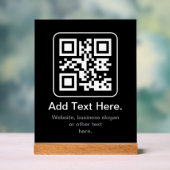 Moderne scanbare QR-code | Zwart Wit & Grijs Acryl Bord (Neutraal)