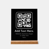 Moderne scanbare QR-code | Zwart Wit & Grijs Acryl Bord (Voorkant)